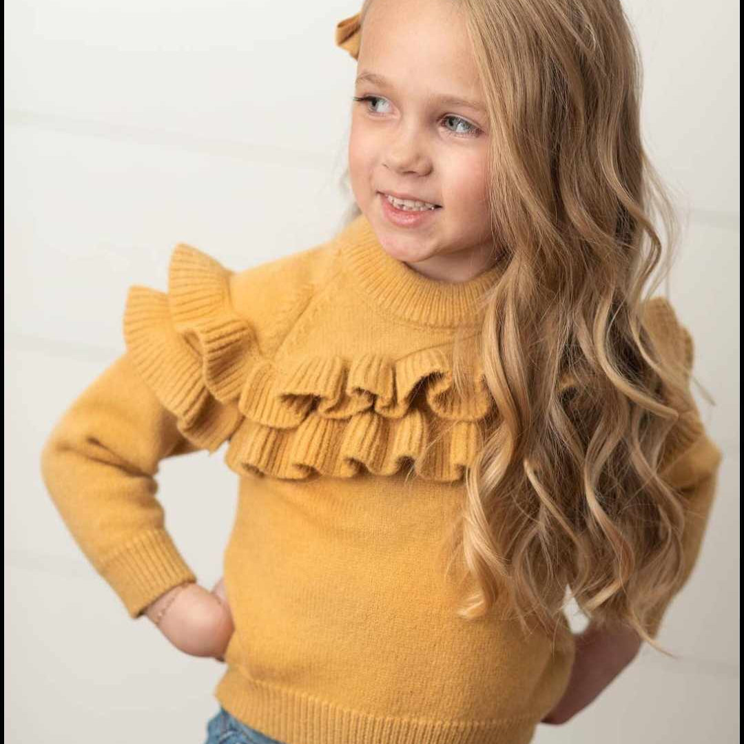 Animal Print Toddler Sweater | Ruffle Sweater | NovaBrooks Boutique