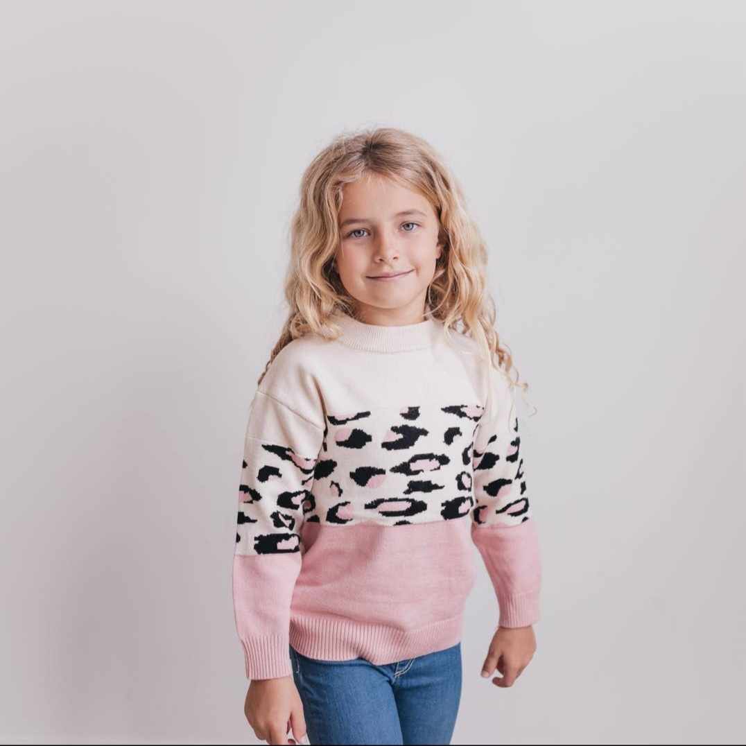 Animal Print Toddler Sweater | Ruffle Sweater | NovaBrooks Boutique