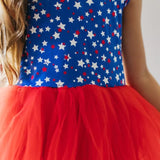 Tulle Dress, Red White and Blue dress for girls, summer dress